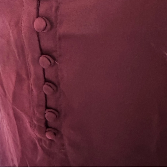 Satin V-Neck Blouses for Women Maroon NWOT Size Small - Picture 6 of 6